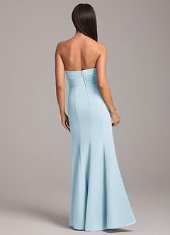 Azazie Yola Bridesmaid Dresses Sky Blue Sheath Pleated Chiffon Convertible Dress image6