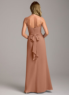 Azazie Tahlia Bridesmaid Dresses Bronzer A-Line with Belt Chiffon Dress image6