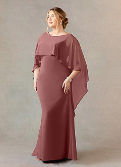 Azazie Dion Mother of the Bride Dresses Desert Rose Sheath Scoop Stretch Crepe Dress image10