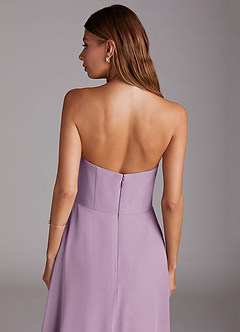 Azazie Wren Robes de demoiselle d'honneur Robe Trapèze en Mousseline de soie Sans bretelles Glycine image8