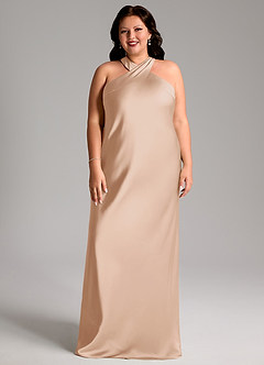 Azazie Doretta Bridesmaid Dresses English Rose Mermaid Pleated Stretch Satin Dress image7