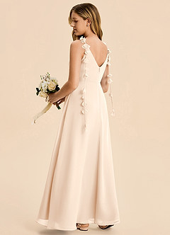Azazie Gumdrop Junior White Alabaster Empire Pleated Chiffon Dress image4