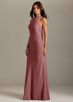 Azazie Doretta Bridesmaid Dresses Desert Rose Mermaid Pleated Chiffon Dress image4