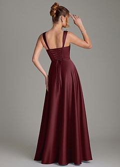 Azazie Azaria Bridesmaid Dresses Cabernet A-Line Corset Stretch Satin Dress image5