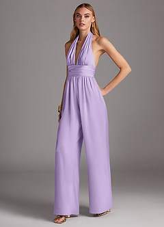 Azazie Oli Brautjungfernkleider Plissee Stretch-Satin Overall/Jumpsuit Flieder image1
