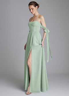 Azazie Ayanna Suknie dla druhen Linia A Zza ramienia Szyfon Do ziemi Sukienka image7