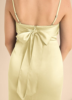 Azazie Mai Junior Lemon Sorbet A-Line Sweetheart Neckline Stretch Satin Dress image6