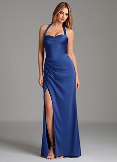 Azazie Serenity Brautjungfernkleider Meerjungfrau-Linie Herzausschnitt Stretch-Satin Kleid Königsblau image3