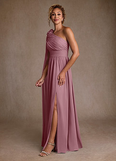Azazie Lancaster Mother of the Bride Dresses Vintage Mauve A-Line One Shoulder Chiffon Dress image5