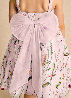 Azazie Peppa Flower Girl Dresses Blushing Pink A-Line Sweetheart Neckline Tulle Dress image6