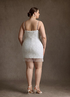Azazie Zinca Wedding Dresses Diamond White Sheath Sweetheart Neckline Beading Dress image7