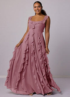 Barbie ♥ Azazie Bridesmaid Dresses Vintage Mauve A-Line with Pockets Chiffon Dress image10