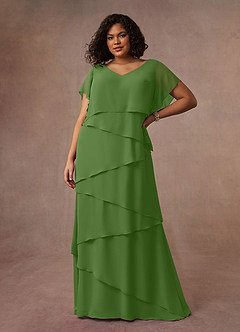 Azazie OHara Mother of the Bride Dresses Basil A-Line V-Neck Chiffon Dress image12