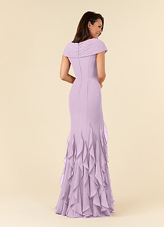 Azazie Bailora Mother of the Bride Dresses Frosted Lilac Mermaid Ruched Chiffon Dress image3