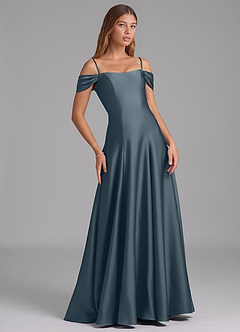 Azazie Seriana Brautjungfernkleider Wandelbar A-Linie Schulterfrei Stretch-Satin Kleid Zwielichtviolett image6