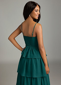 Azazie Kaiden Bridesmaid Dresses Peacock A-Line Sweetheart Neckline Chiffon Dress image7