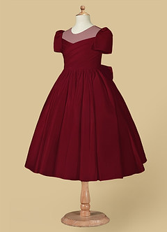 Azazie Anirra Flower Girl Klänningar Klänning Balklänning i Matt satäng Plisserad image7