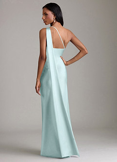 Azazie Galinda Brudtärnklänningar Klä av Sjöjungfru i Stretch Satin Ena axeln Havsglas image6