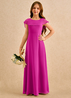 Azazie Kittie Girls Formal Flower Girl Klänningar Klä A-Line i Chiffong image5