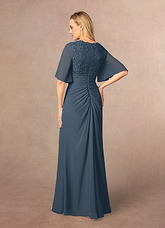 Azazie Carson Mother of the Bride Dresses Neptune A-Line V-Neck Lace Chiffon Dress image3