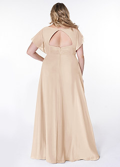 Azazie Rylee Brautjungfernkleider A-Linie Plissee Chiffon Kleid Alabaster Weiß image7