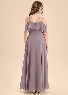 Azazie Tessabelle Junior Jurk van Chiffon met A-Lijn Off the Shoulder Schemering image2