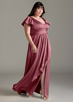 Azazie Omari Bridesmaid Dresses Desert Rose A-Line Stretch Satin Dress image11