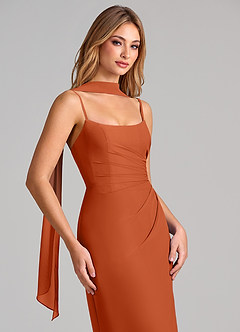 Azazie Calandra Suknie dla druhen Osłona Pofałdowany Szyfon Do ziemi Sukienka image6