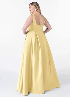 Azazie Neve Bridesmaid Dresses Butter Ball-Gown with Pockets Stretch Satin Dress image8