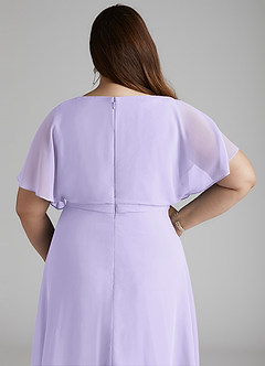 Azazie Aaliyah Modest Bridesmaid Dresses A-Line Scoop Pleated Chiffon Floor-Length Dress image10