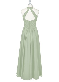 Azazie Claudia At-home Try On Dresses Dusty Rose A-Line Sweetheart Neckline Chiffon Dress image8
