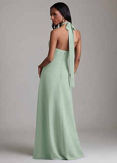 Azazie Tracie Bridesmaid Dresses Agave A-Line Pleated Chiffon Dress image2