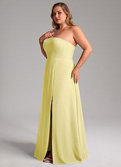 Azazie Wren Bridesmaid Dresses Lemon Sorbet A-Line Side Slit Chiffon Convertible Dress image13