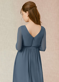 Azazie Angelica Junior Neptune A-Line Pleated Chiffon Dress image7