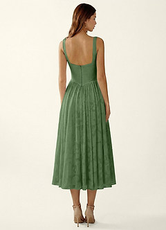 Ottavia Eucalyptus Jacquard Midi A-line Graduation Dress image2