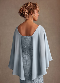 Azazie Meridian vestidos de madre de la novia Vestido de Azul Cielo de Encaje de Corte Recto con Plisado image6