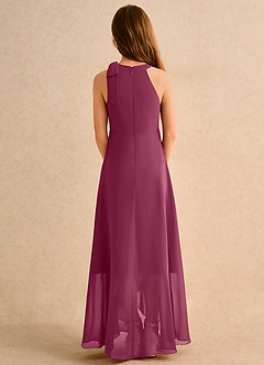 Azazie Boop Girls Formal Flower Girl Dresses Mulberry A-Line Bow Chiffon Dress image2