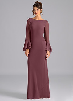 Azazie Leone Bridesmaid Dresses Sangria Mermaid Corset Chiffon Dress image5
