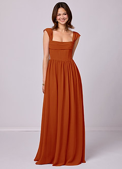 Barbie ♥ Azazie Bridesmaid Dresses Paprika A-Line Corset Chiffon Dress image1