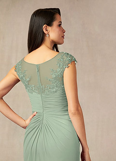 Azazie Oliniana Abiti per la Madre della Sposa Abito Sirena in Maglia Pizzo Verde Salvia image4