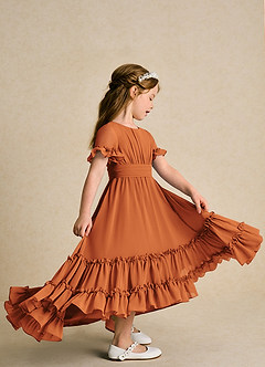 Azazie Kass Blumenmädchenkleider A-Linie Plissee Chiffon Kleid Kanel image5