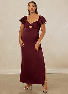 Christian Siriano Bridal for Azazie 1005 Brautjungfernkleider Etui Herzausschnitt Stretch-Satin Kleid Cabernetrot image9
