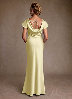 Azazie Shelby Abiti per la Madre della Sposa Abito Sirena in Raso Elasticizzato Plissettato Sorbetto Al Limone image2