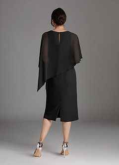 Azazie Sparrow Abiti per la Madre della Sposa Abito Tubino in Chiffon Lustrini Nero image4
