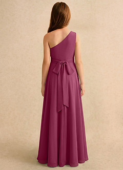 Azazie Puddles Girls Formal Sukienki dla dziewczynek sypiących kwiaty Linia A Jedno ramię Szyfon Długość podłogi Sukienka image2