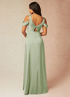 Azazie Rhea Maternity Bridesmaid Dresses A-Line Off-The-Shouler Pleated Stretch Satin Floor-Length Dress image2