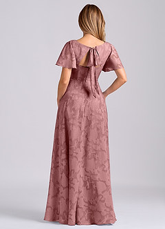 Azazie Kimber Bridesmaid Dresses Dusty Rose A-Line with Pockets Floral Burnout Dress image8
