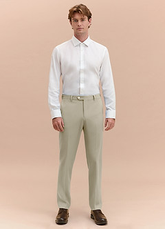 front James Tan Structured Stretch Dress Pants