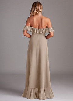 Azazie Lyra Bridesmaid Dresses Taupe A-Line Chiffon Convertible Dress image7