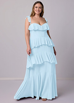 Barbie ♥ Azazie Bridesmaid Dresses Sky Blue A-Line Sweetheart Neckline Chiffon Dress image6